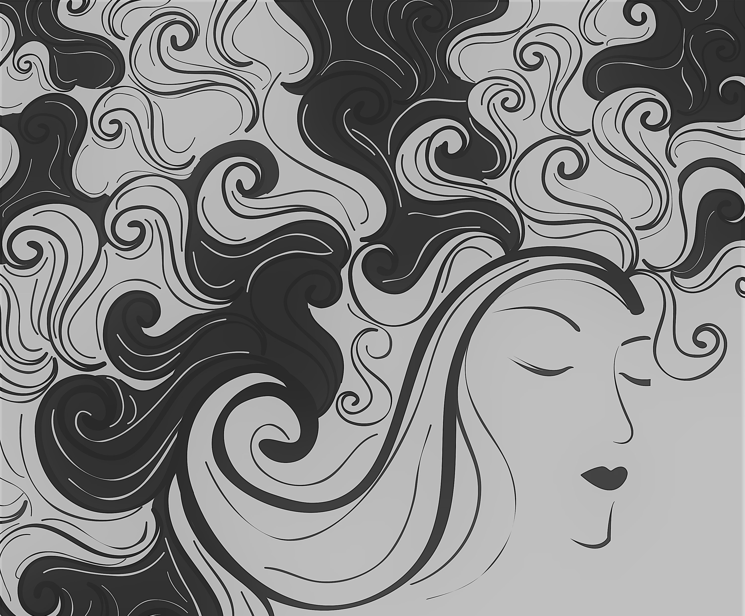 Beautiful Girl with Beautiful Hair